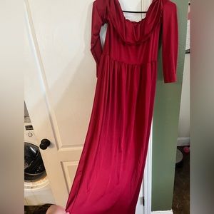 Red maternity gown